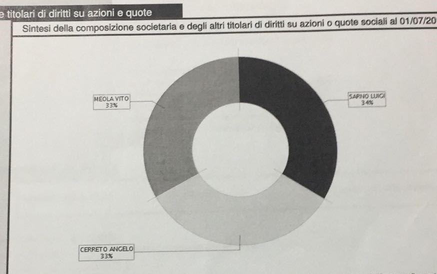 Grafico delle azioni della ditta "Servizi cimiteriali per animali da compagnia s.r.l."